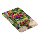 Magnet Flexible Pot de topiaire de flamant rose et fleurs tropical (Côté Droit)