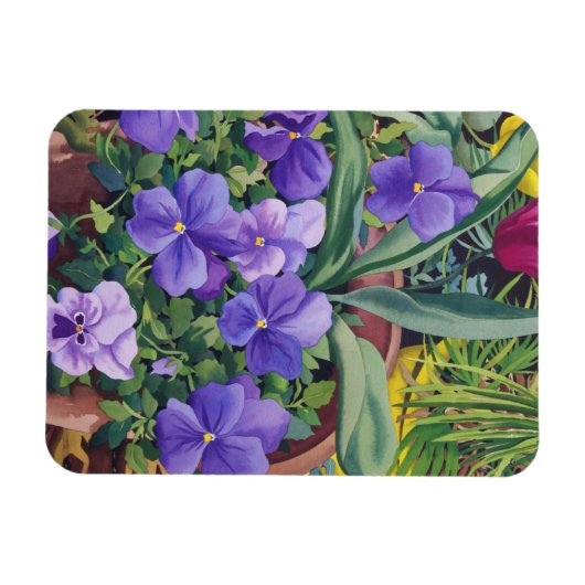 Magnet Flexible Pots à fleurs avec Pansies 2007 (Horizontal)