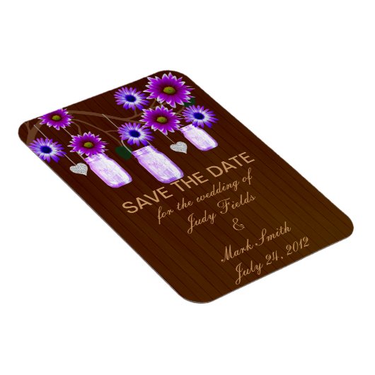 Magnet Flexible Pots en Mason violet rustique Enregistrer l'aimant (Côté Droit)