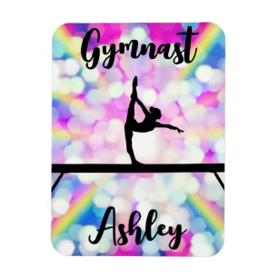 Magnet Flexible Poudre de gymnastique Rainbow Bokeh personnalisée