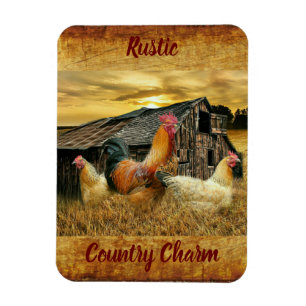 Magnet Flexible Poules à coq vintage Grotte à coop rustique