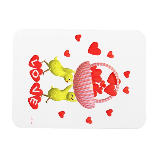 Magnet Flexible Poulet de coeur de poulet et de Saint-Valentin (Horizontal)