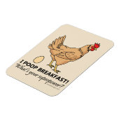 Magnet Flexible Poulet Poops Petit Déjeuner Amusant Design Beige (Côté Gauche)