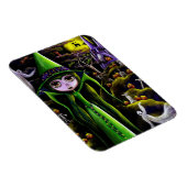 Magnet Flexible Poupée éffrayante verte sorcière Gros yeux Citroui (Côté Droit)