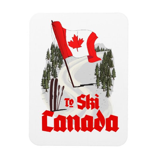 Magnet Flexible Pour skier Canada (Vertical)