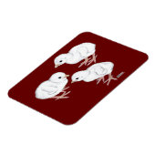 Magnet Flexible Poussins de Guinée blancs (Côté Gauche)
