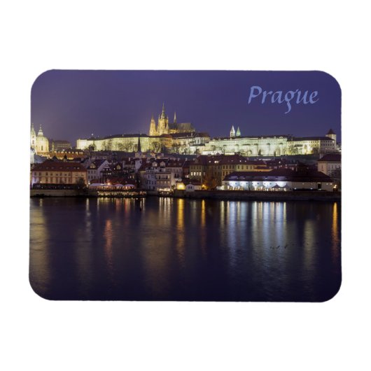 Magnet Flexible Prague River et le château vue photo souvenir (Horizontal)