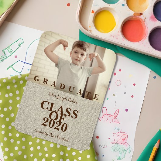 Magnet Flexible Pré-K Graduation Simple Photo Shandy Textile