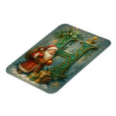 Magnet Flexible Premier H doré avec Père Noël et Couronne (Côté Gauche)