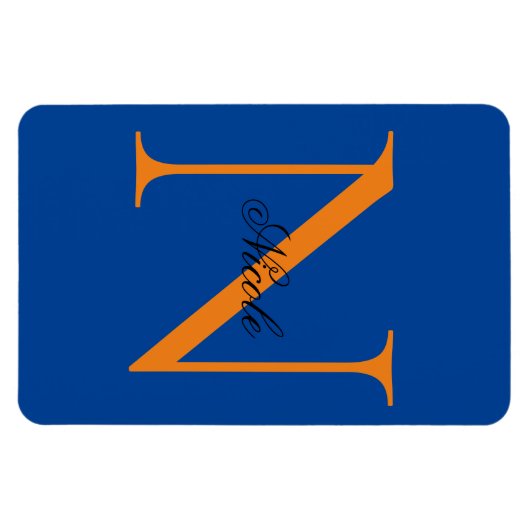 Magnet Flexible Premier monogramme manuscrit propre nom Deep Blue (Horizontal)