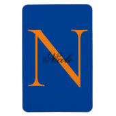 Magnet Flexible Premier monogramme manuscrit propre nom Deep Blue (Vertical)