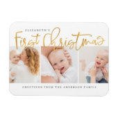 Magnet Flexible Premier Noël du bébé Photo moderne simple et chic (Horizontal)