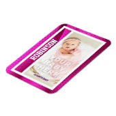 Magnet Flexible Première Carte de Baseball Bébé Maille Rose (Côté Gauche)