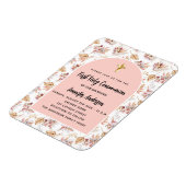 Magnet Flexible Première communion pampas fleurs rose invitation (Côté Gauche)