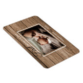 Magnet Flexible Première Fête des pères Photo Bois rustique (Côté Droit)