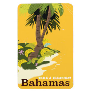 Magnet Flexible Prenez des vacances Bahamas affiche de voyage vint