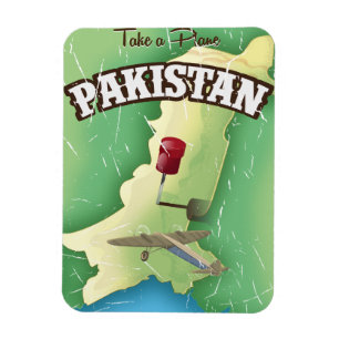 Magnet Flexible Prenez un avion Affiche de voyage au Pakistan