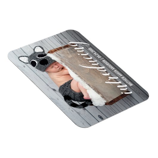 Magnet Flexible Présentation de nouveaux Coeurs Bébés Faire-part P (Côté Droit)