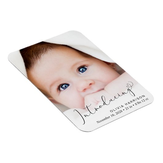 Magnet Flexible Présentation du Faire-part de naissance de script  (Côté Droit)