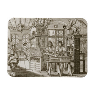 Magnet Flexible Presse typographique allemande médiévale (gravur