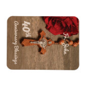 Magnet Flexible Prêtre 40ème anniversaire de l'Ordination Rose et  (Horizontal)