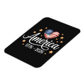 Magnet Flexible Pretty Flag Heart 1776-2026 July 4th 250th  (Côté Gauche)
