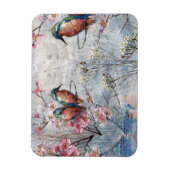 Magnet Flexible Pretty Painted Kingfish and Flowers (Vertical)