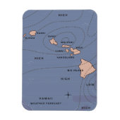 Magnet Flexible Prévisions météo vintage d'Hawaii (Vertical)