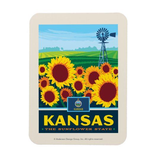 Magnet Flexible Pride d'état | Kansas (Vertical)