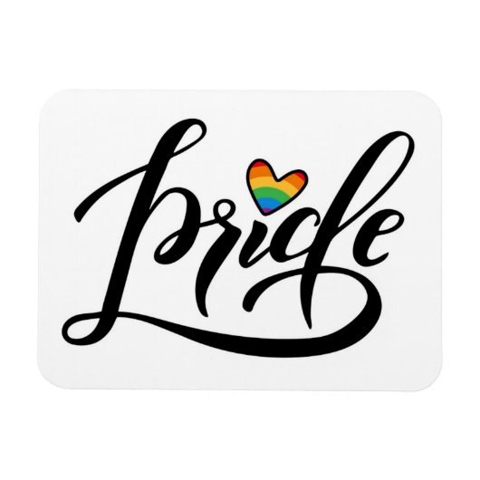 Magnet Flexible Pride Script Heart (Horizontal)
