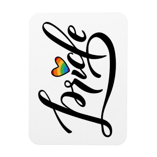 Magnet Flexible Pride Script Heart (Vertical)