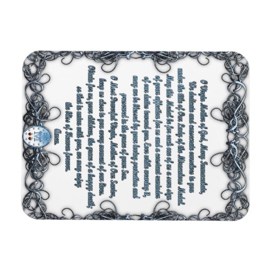 Magnet Flexible Prière à la Médaille Miraculeuse (Horizontal)