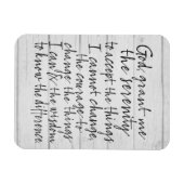 Magnet Flexible Prière de la Sérénité - Écriture Calligraphique Mo (Horizontal)