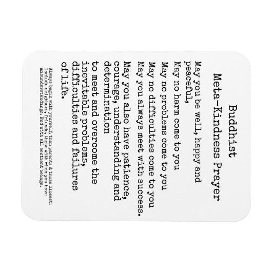 Magnet Flexible Prière Meta Kindness bouddhiste (Horizontal)