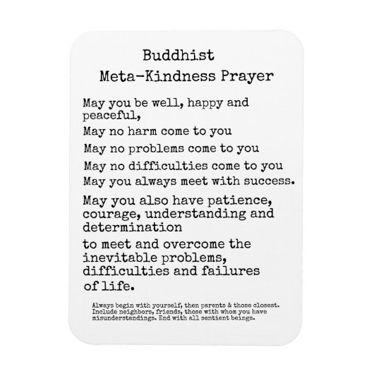 Magnet Flexible Prière Meta Kindness bouddhiste (Vertical)