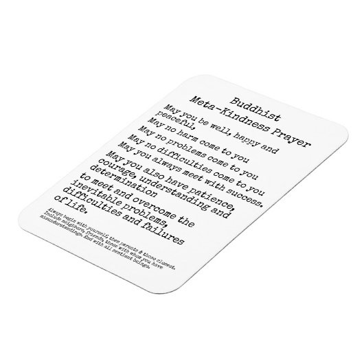 Magnet Flexible Prière Meta Kindness bouddhiste (Côté Gauche)