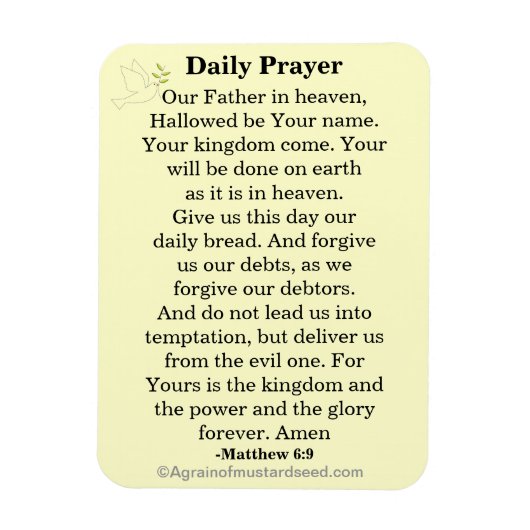 Magnet Flexible Prière quotidienne Notre Père NKJV (Vertical)