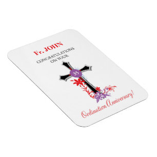 Magnet Flexible Priest 35ème anniversaire de l'Ordination Croix no