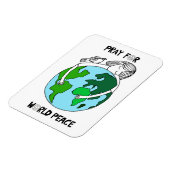 Magnet Flexible Priez Pour La Paix Mondiale (Côté Gauche)