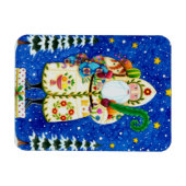 MAGNET FLEXIBLE PRIMITIVE FOLKART BALTIMORE QUILT PÈRE NOËL (Horizontal)