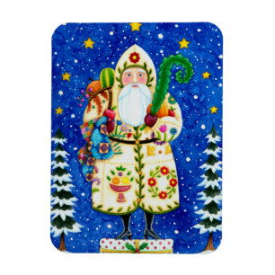 MAGNET FLEXIBLE PRIMITIVE FOLKART BALTIMORE QUILT PÈRE NOËL