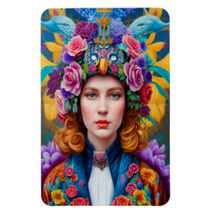 Magnet Flexible princesse aux cheveux bouclés