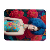 Magnet Flexible Princesse avec robe décorative bleue (Horizontal)
