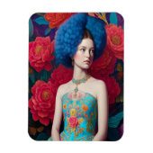 Magnet Flexible Princesse avec robe décorative bleue (Vertical)