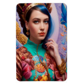 Magnet Flexible Princesse avec tenue turquoise décorative (Vertical)