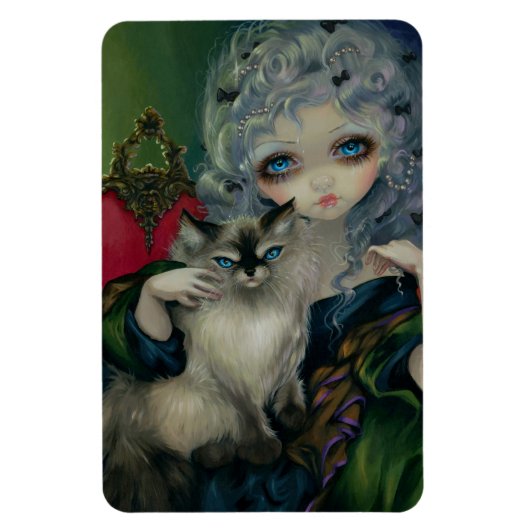 Magnet Flexible "Princesse avec un chat Ragdoll" Aimant Flex (Vertical)