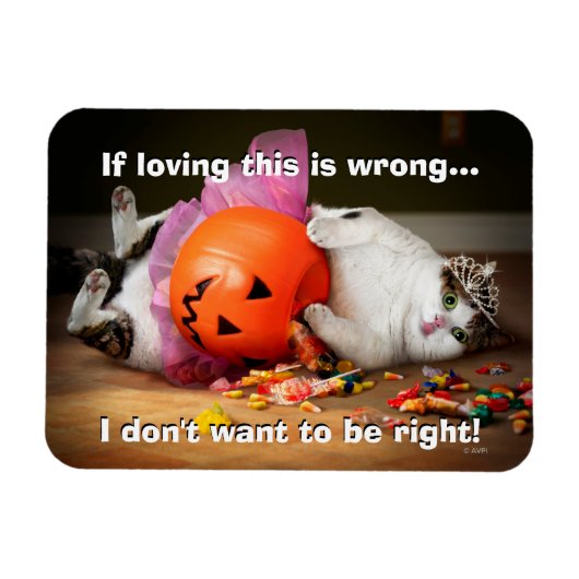 Magnet Flexible Princesse Chat avec seau à bonbons (Horizontal)