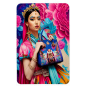 Magnet Flexible princesse de mode florale avec sac à main (Vertical)