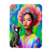 Magnet Flexible princesse florale avec oiseau (Vertical)