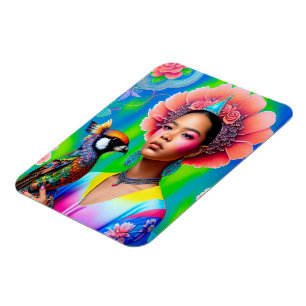 Magnet Flexible princesse florale avec oiseau